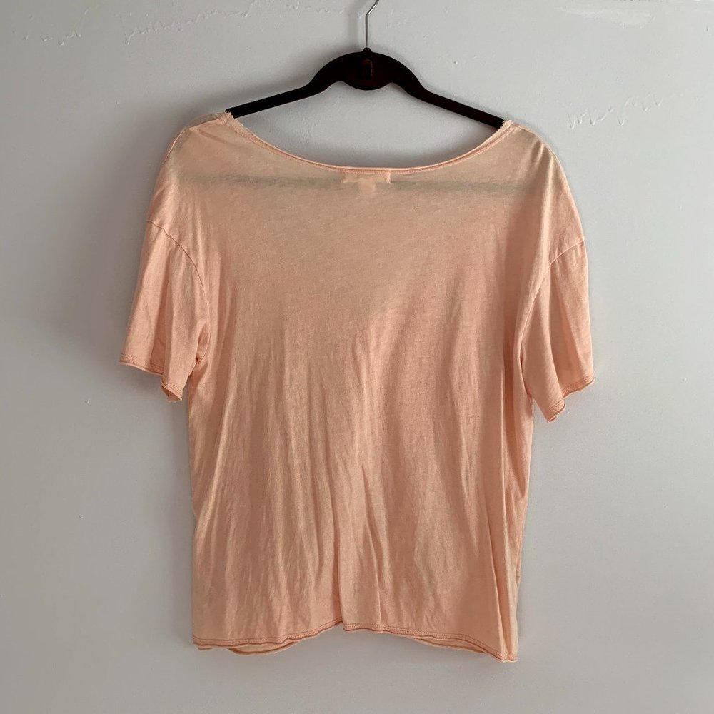 Light Pink T-shirt w/ Front Cinched Tie - Picture 2 of 2